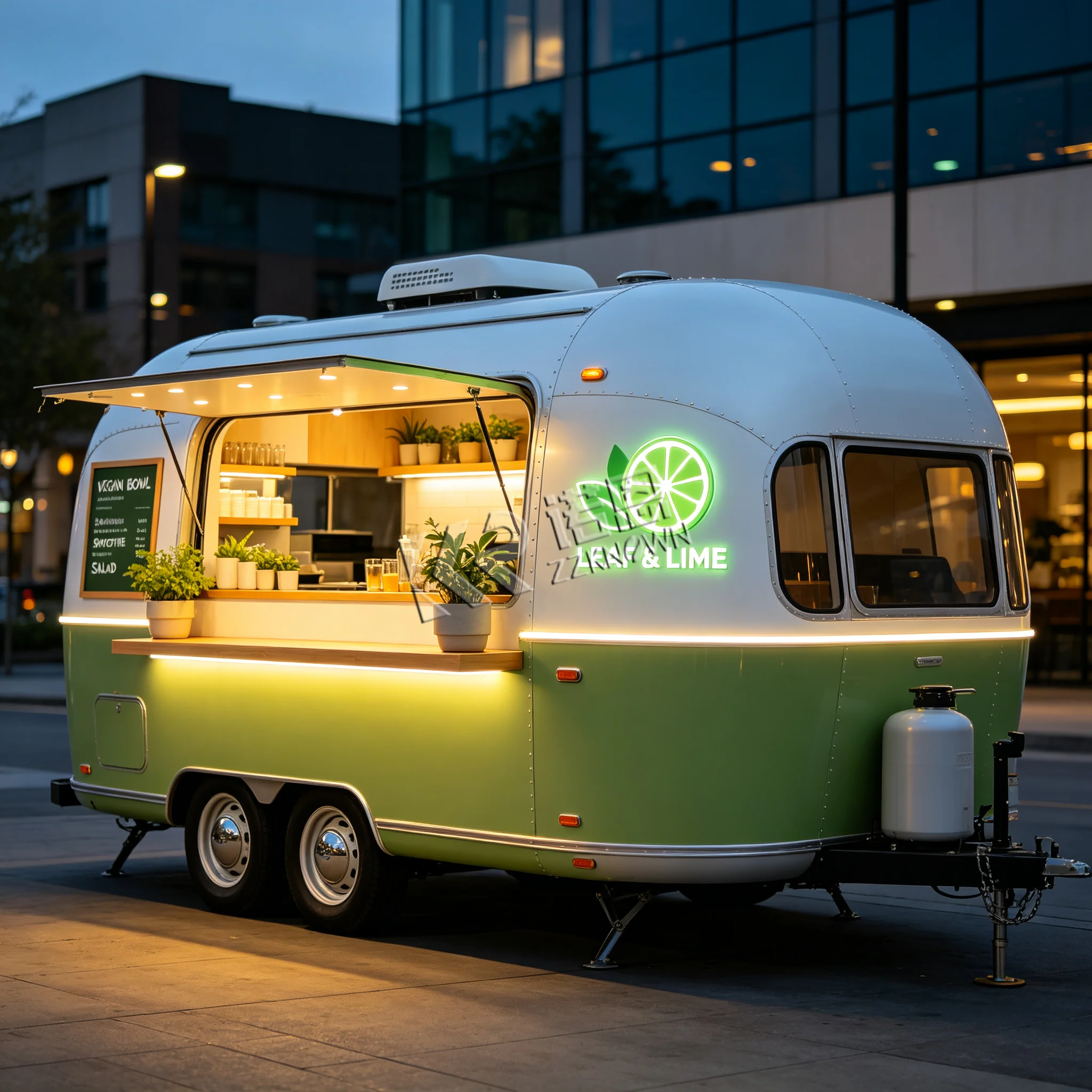 High Quality Fully Equipped Kitchen Trailer Dessert Food Truck Ice Cream Concession Outdoor Mobile Food Trailer for Wedding