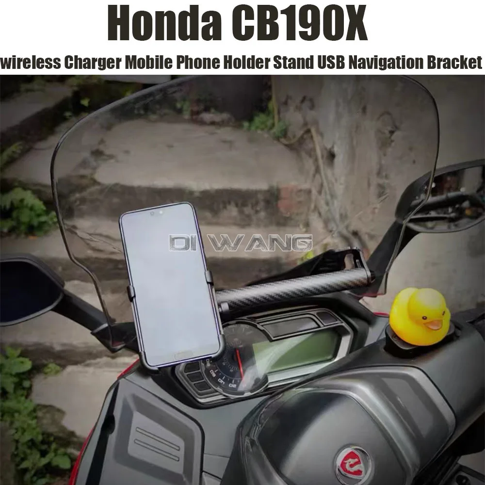 

NEW Motorcycle For Honda CB190X wireless Charger Mobile Phone Holder Stand USB Navigation Bracket CB 190 X