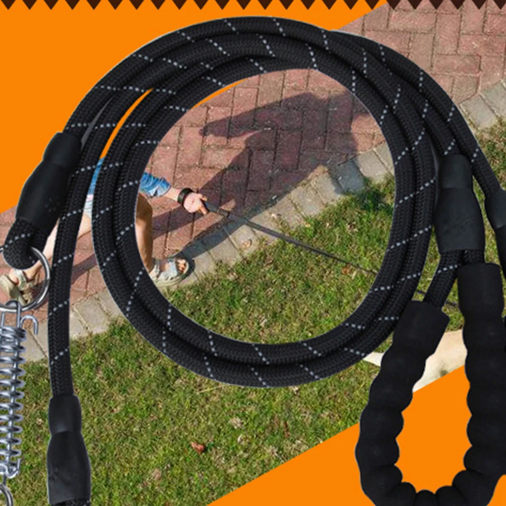 

140 Cm Puppy Leash Spring Traction Belt Pet Hauling Cable Cushioning Dog Lead Retractable Black