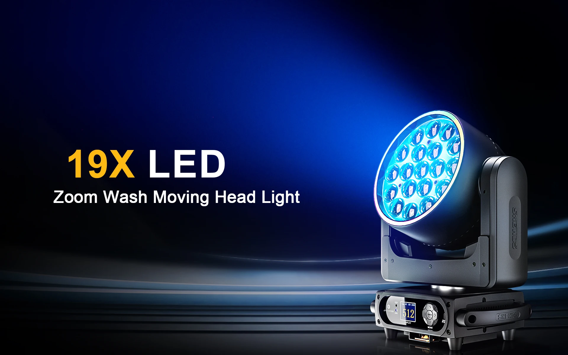 SHEHDS 1/2 Stück 19x15W RGBW LED Moving Head 19x25W Beam Wash Geräuscharmer Bühnenlichteffekt Professionell für DJ Disco Hochzeit Party 2 Jahre Garantie – Detail 1