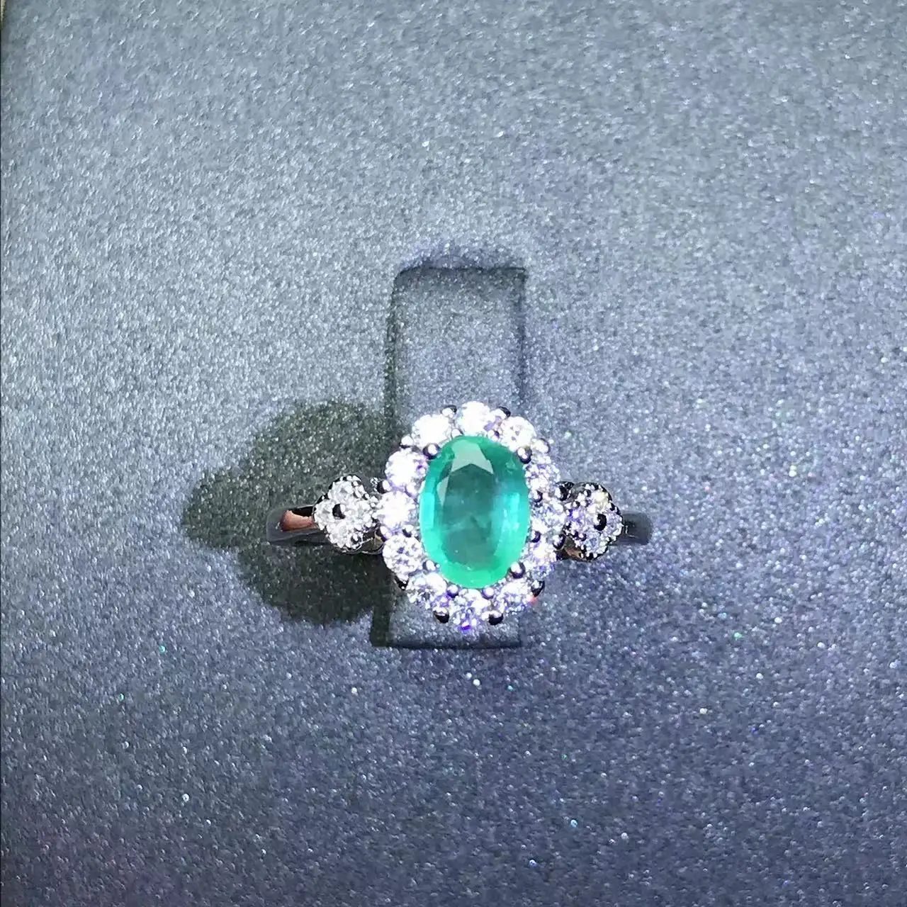 

ZECAA Emerald 925 Jewelry Woman Emerald Ring With Natural Emerald Gemstone 5*7mm S925 Silver Lady Emerald Ring Woman Girl Gift