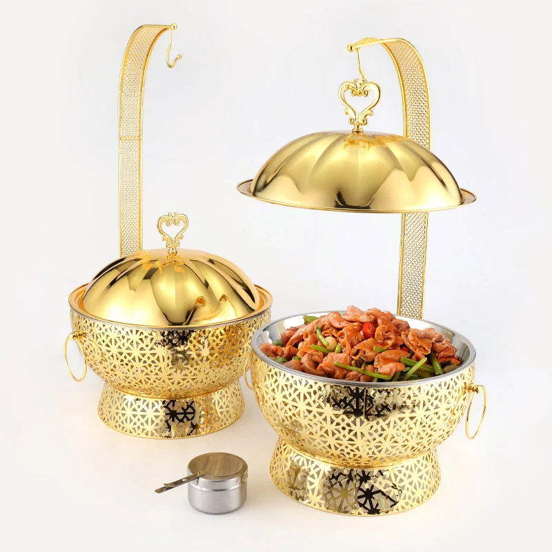 gold stainless steel buffet food warmer