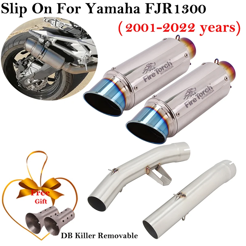 

Для Yamaha FJR 1300 FJR1300 2001-2022 мотоциклетные выхлопные системы, карбоновый глушитель с двойной средней трубой DB Killer