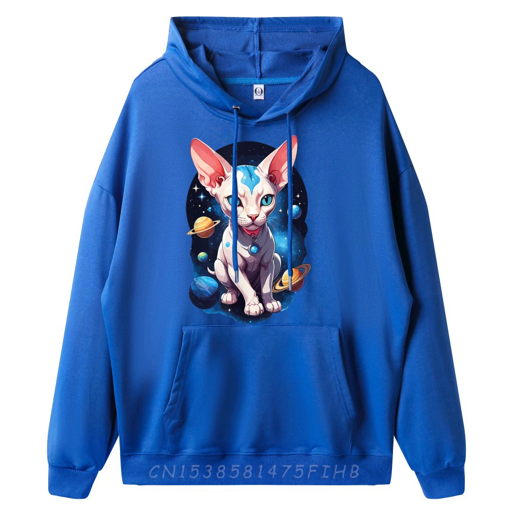 Cosmic Cat Sphynx Cat Space Galaxy Hairless Sphynx Cat Graphic Tee Polyester Fiber Casual Everyday Anime Christmas
