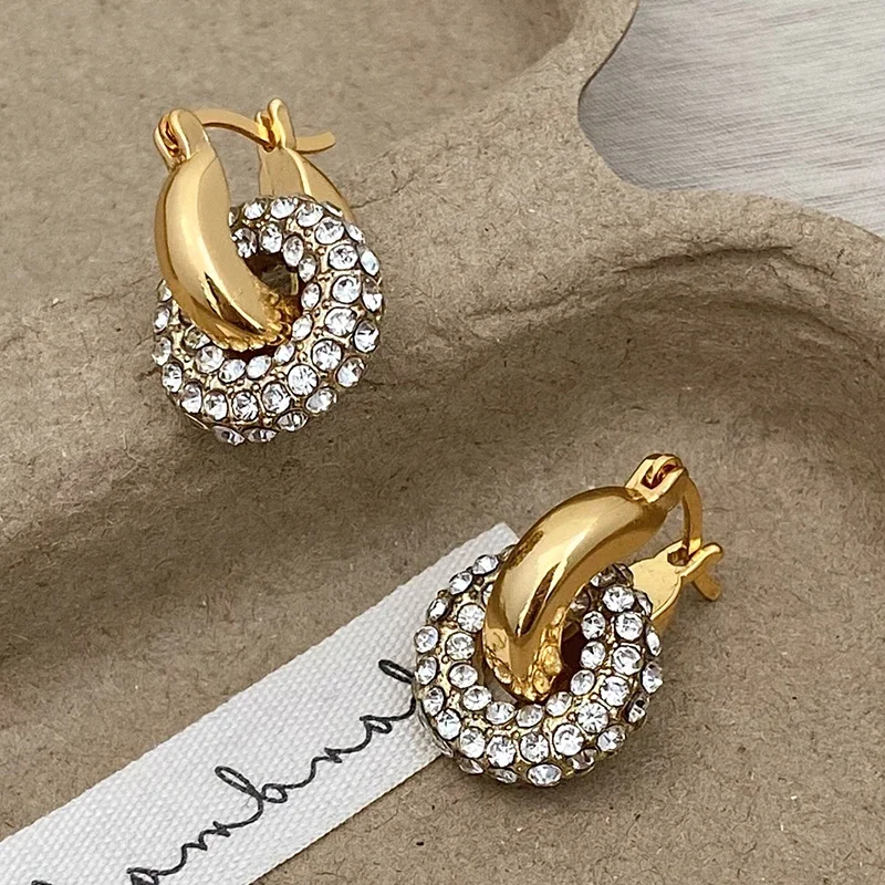 حقيقي 925 فضة الزركون الحد الأدنى جولة هوب أقراط للنساء العصرية غرامة مجوهرات ضوء الفاخرة الملحقات