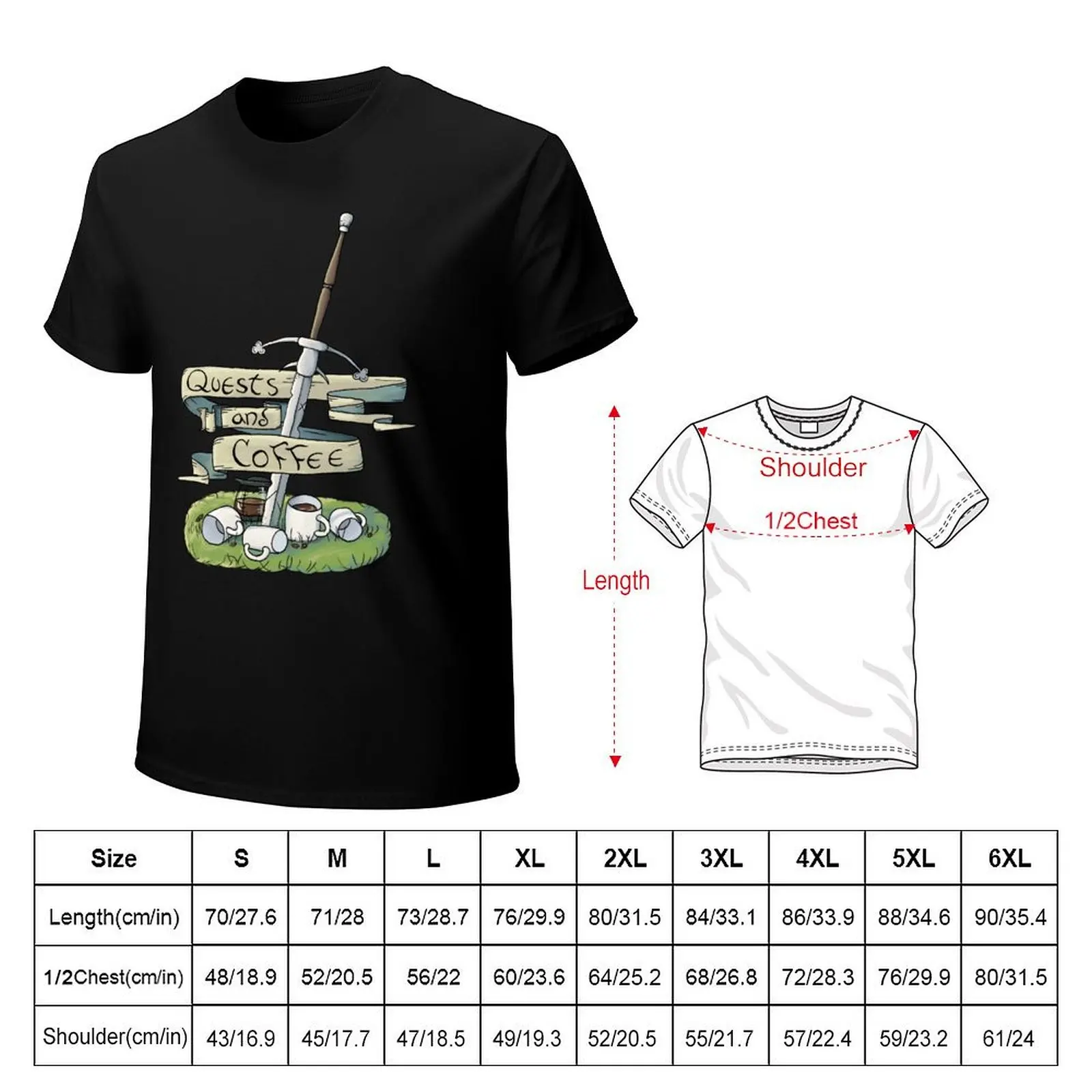 Quests and Coffee T-Shirt Quick Dry Fishing T-Shirt