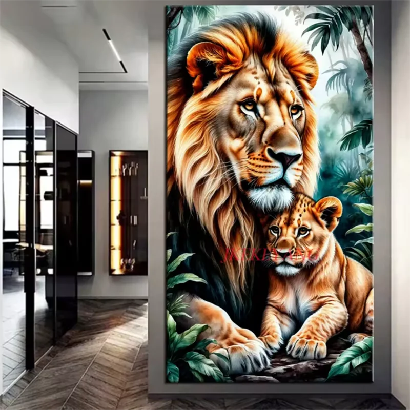 ใหม่ป่าภูมิทัศน์ป่า 5D DIY เพช - Art And Craft Jungle บทวิจารณ์และราคา
