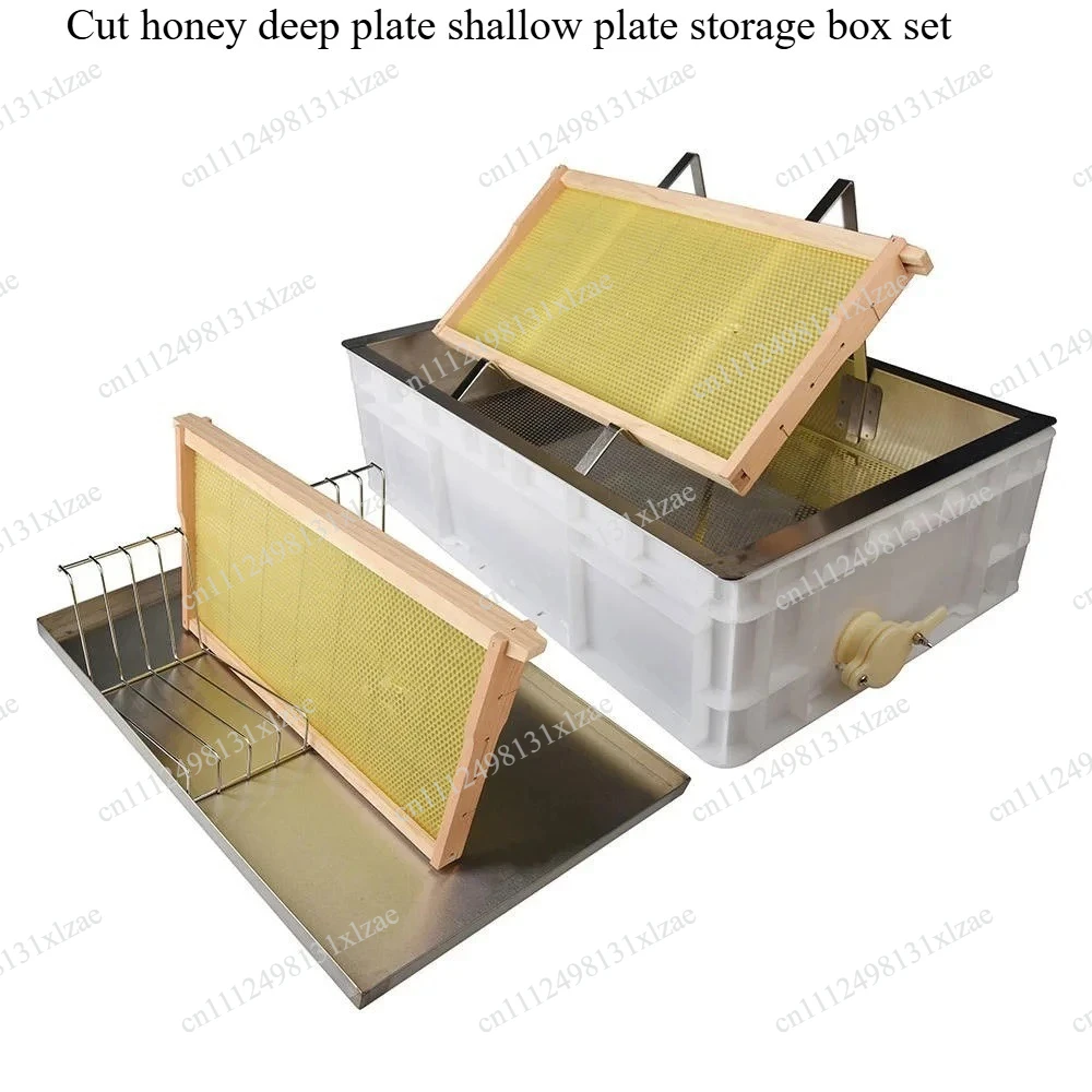 Beekeeping Nest Spleen Honey Rack Set, Stainless Steel Scraping & Cutting Honey Plate with Honey Leakage Storage Tray