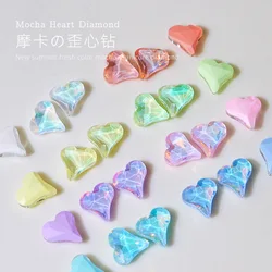 6*7/8*9/12*13mm Heart Neon Mocha Nail Diamond Multi cut Crystal Pointed Bottom Nail Jewelry Super Sparkling Diamond Accessories