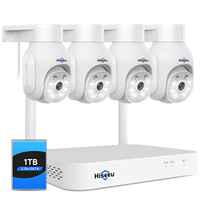 Hiseeu WiFi 5MP PTZ Digital Zoom Wireless Audio Outdoor Street Full Color Kit CCTV IP Video Surveillance Camera Security System