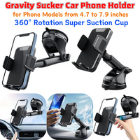 Gravity Sucker Car Phone Holder 360° Rotation Dashboard Mobile Phone Stand Windshield Phone Bracket for Trucks RVs Vehicles