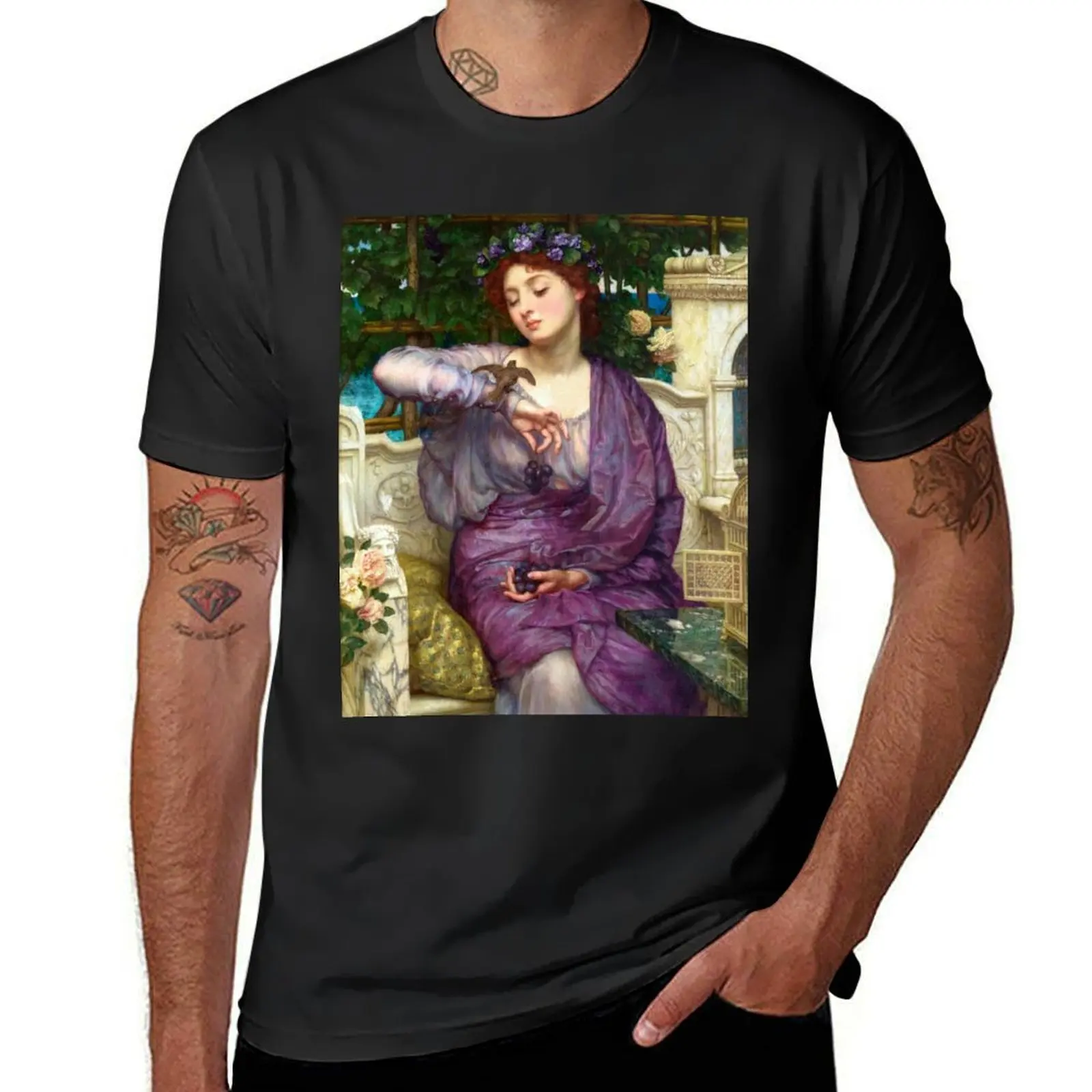 

Lesbia and Her Sparrow - Sir John Edward Poynter T-Shirt graphics for a boy t shirts for men pack