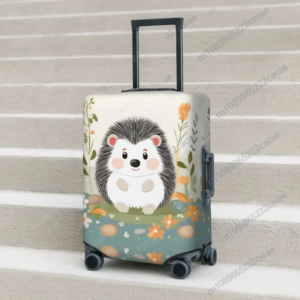 

Kawaii Cartoon Pineapple Hedgehog Suitcase Cover Animals Cruise Trip Holiday Fun Luggage Accesories Protection