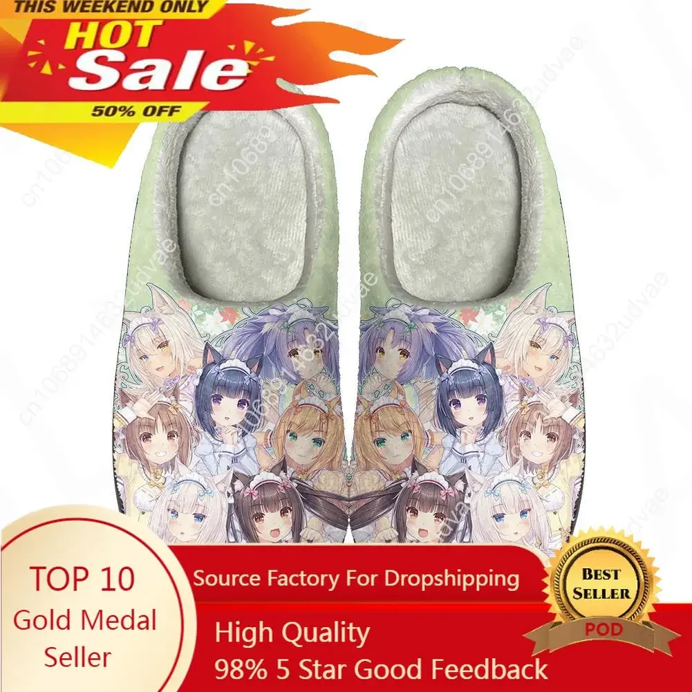 

Nekopara Chocola Vanilla Home Cotton Custom Slippers High Quality Men Women Plush Fashion Casual Keep Warm Shoes Thermal Slipper