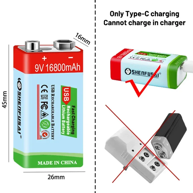 Special Offer 9v-9v Rechargeable Battery 9V Lithium Battery Used for Multimeter Microphone Toy Remote Control Electric Guitar