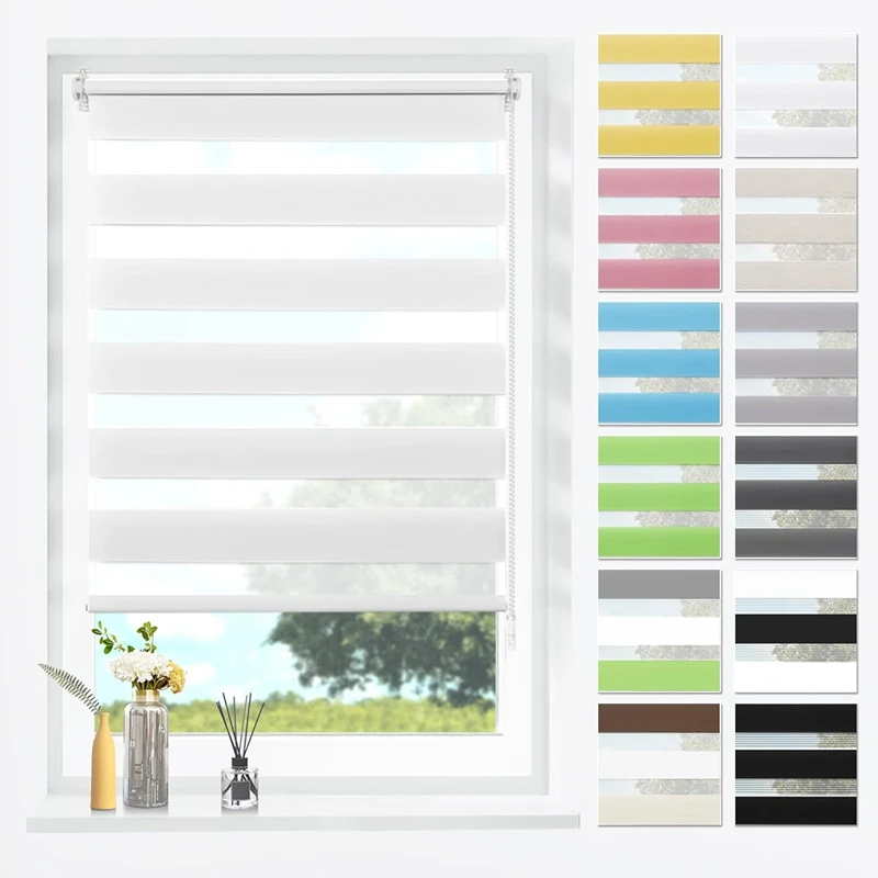 Double store enrouleur, stores enrouleurs Klemmfix, sans perçage ni perçage, store enrouleur Duo, translucide mais opaque, rouleau de serrage