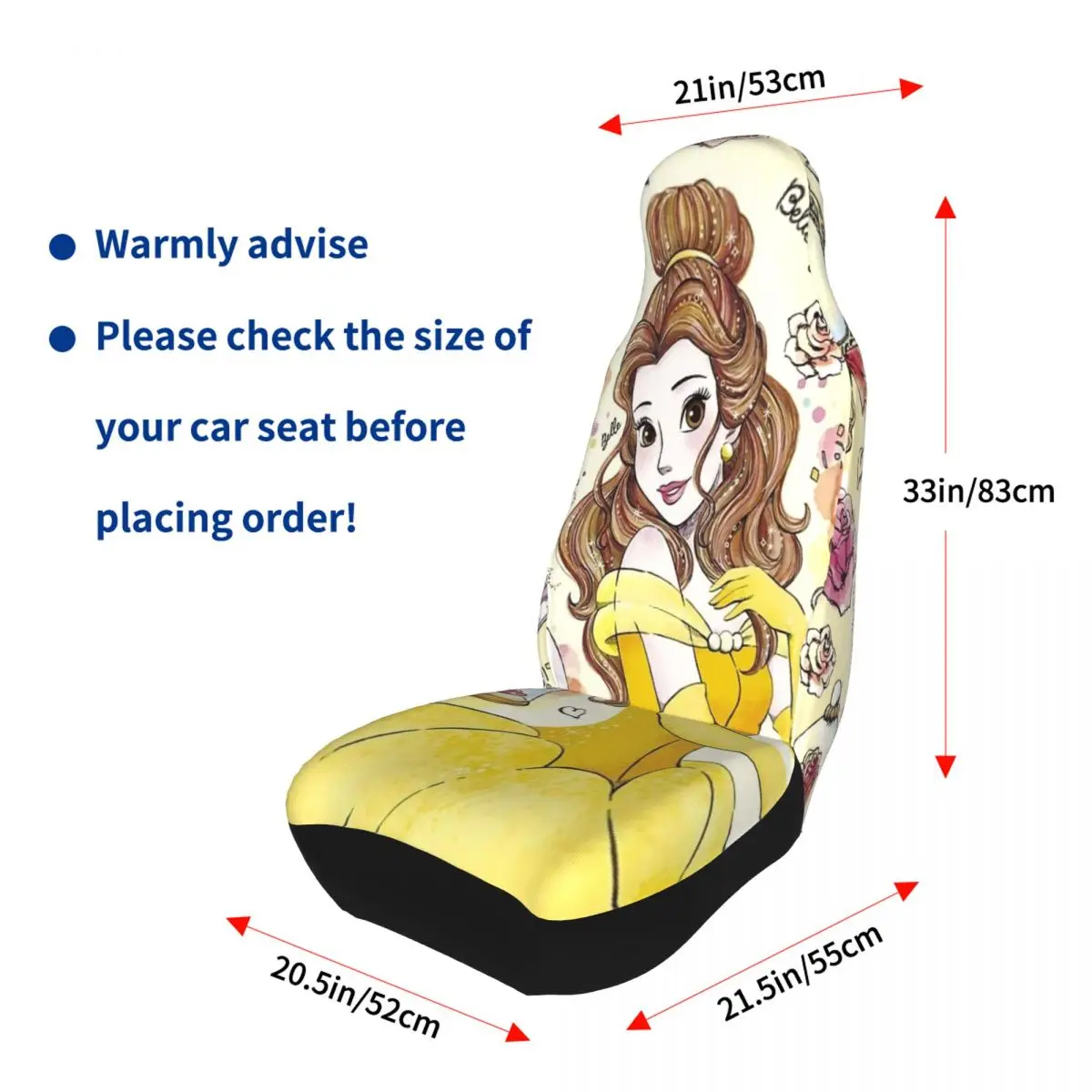 أغطية مقاعد السيارة من بيل بيوتي آند ذا بيست، قطعتين من أغطية مقاعد السيارات، غطاء بوليستر لطيف على شكل شاحنة صغيرة