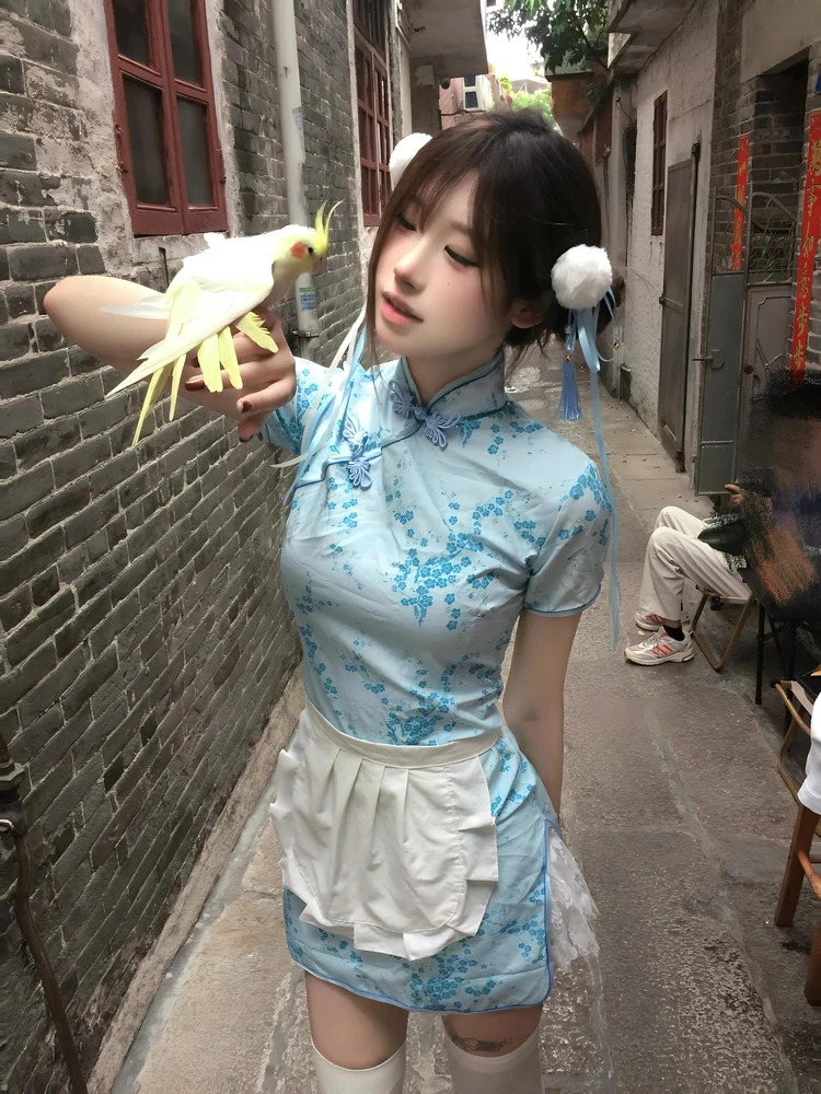 تنورة صينية جديدة من Sle Dr loween Cisas Cosplay orm تنورة خادمة ناعمة للفتيات ملابس يومية #2