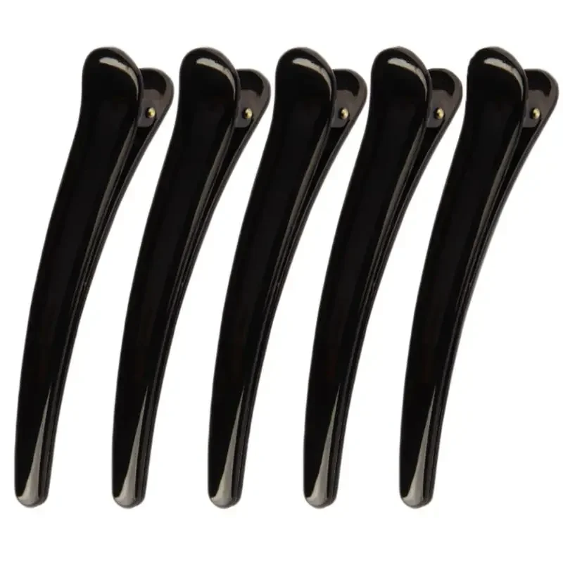 Black Plastic Single Prong Hair Clip for Professional Use