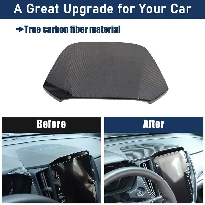 For Subaru WRX/Crosstrek/Levorg 2022-2026 Real Carbon Fiber Car Center Console Display Screen Upper Cover Sticker Accessories