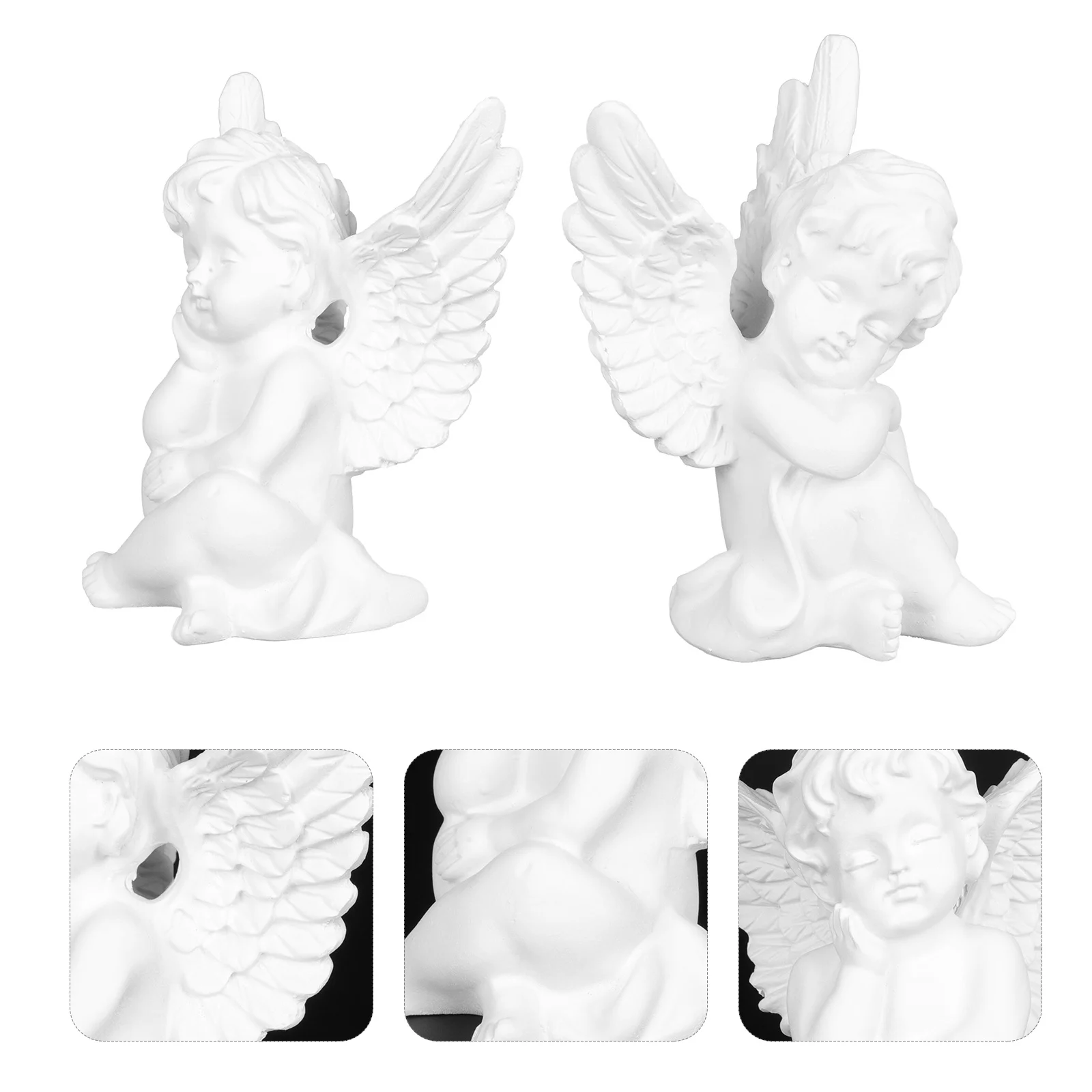 

2Pcs Premium Resin Angel Adornment Compact Size Office Decoration Resin Figurine Lovely Figurine Ornaments