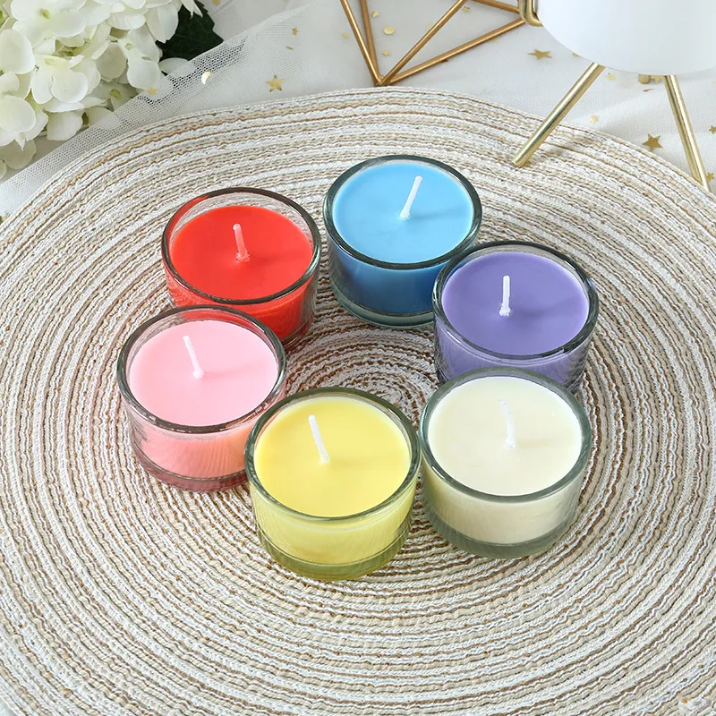 Mini Glass Cup Aromatherapy Candles for Party Perfect Gifts for Wedding Beautiful Home Decor Romantic Dinner Candles Smokeless