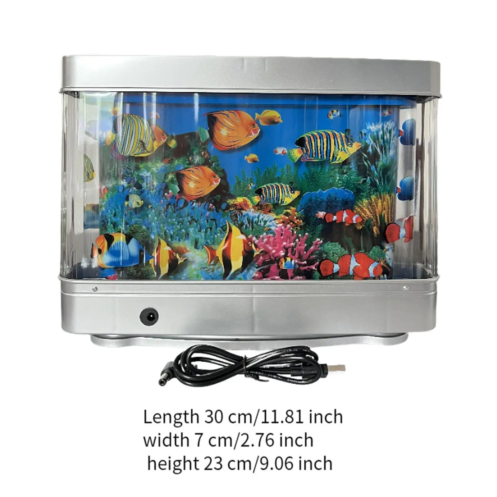 Tangki Ikan Buatan Lampu Malam LED Akuarium Palsu untuk Ruang Makan Kantor