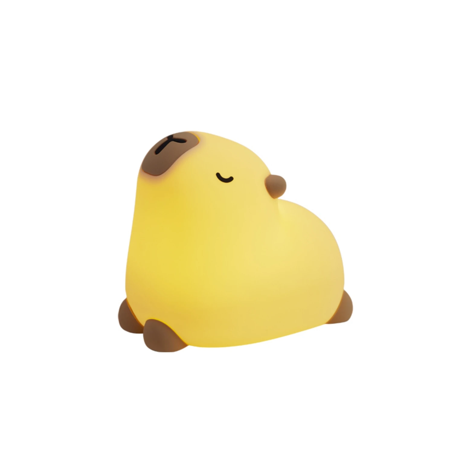 Adorable Capybara Silicone Night Light, soft warm ambient LED lighting, eco-friendly silicone material, compact bedside decorati
