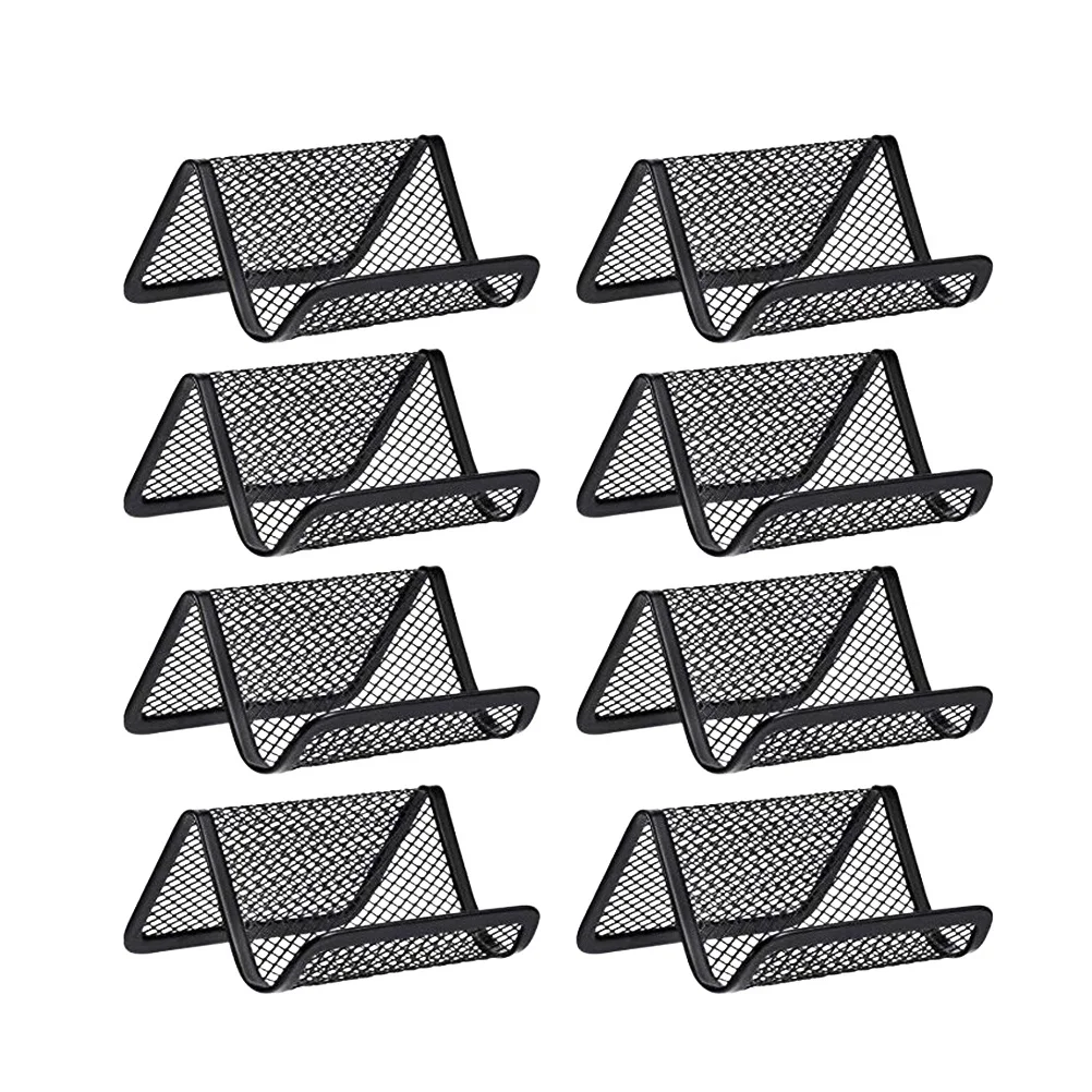 

8pcs Iron Mesh Business Holder Desktop Name Organizer Metal Business Rack for Home Office (Length Height and Width 10.5