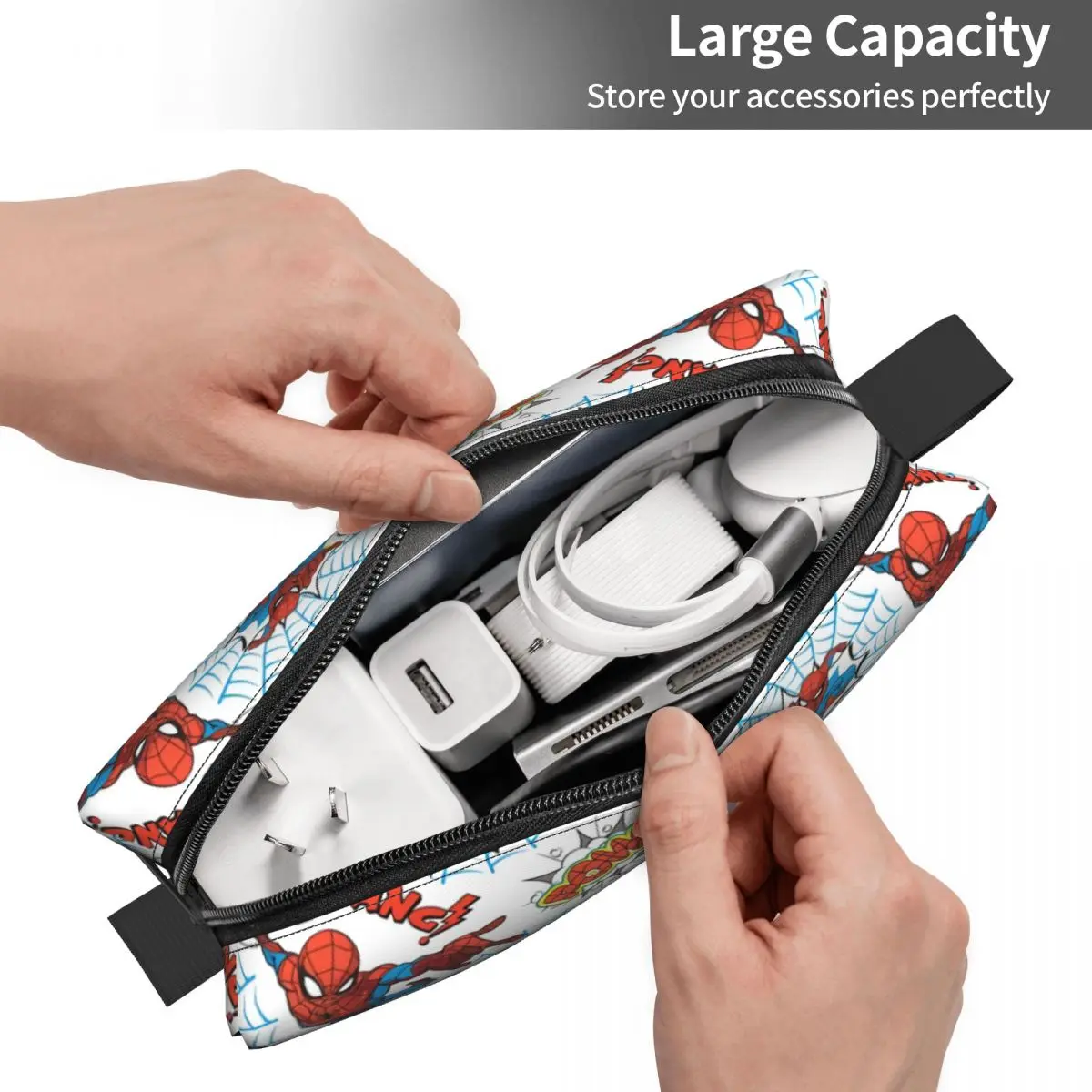 حقيبة ماكياج منخفضة للرجال العنكبوت مخصصة للنساء ، منظم مستحضرات التجميل للسفر ، حقائب أدوات الزينة للتخزين Kawaii #2