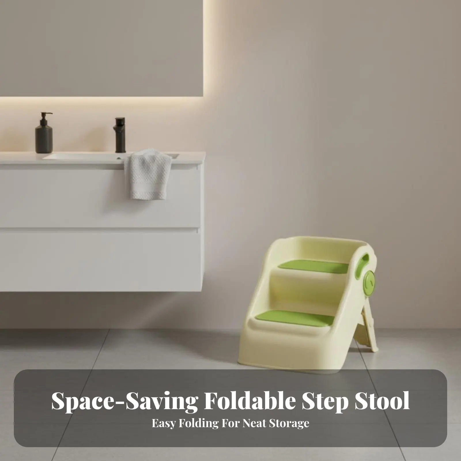 

Двухступенчатая детская подставка-табурет с противоскользящей поверхностью, закругленными углами и устойчивой рамой для малышей, для ванной комнаты, мытья рук, спальни