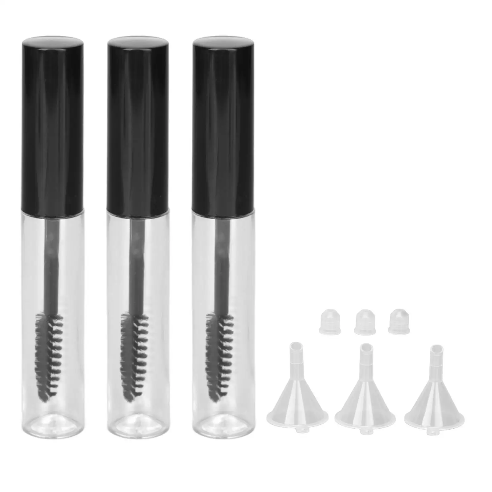 

Refillable Mascara Tube with Funnel for Travel, Plastic Eyelash Cream Bottle for women