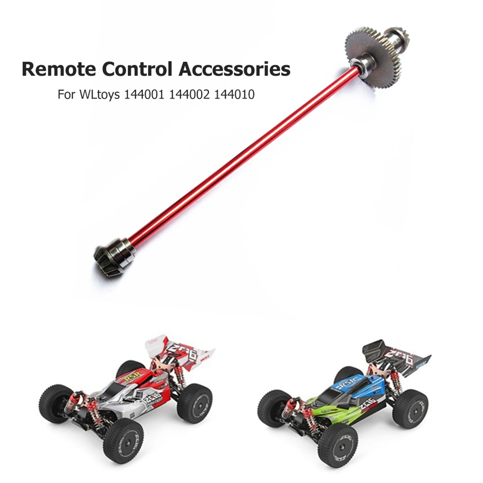 Pièces de rechange en métal pour voiture RC, engrenage de moteur, axe central, arbre d'entraînement avec vis, kits d'arbre d'entraînement central pour WLtoys 144001, 144002, 144010