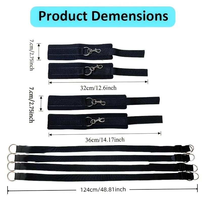 4pcs Reusable Plush Bed Strap Set with 4 Adjustable Fabric Fasteners for Mattress Replacement Parts 27 Different Scenarios Gift