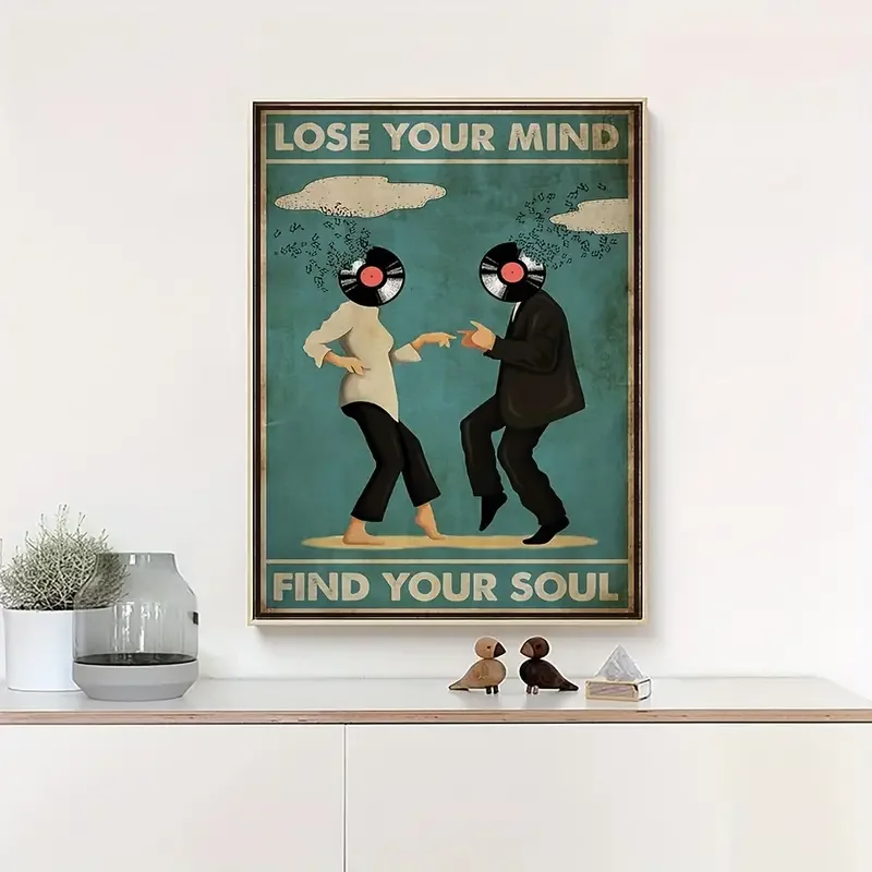 1pc, Vintage Canvas Lose Your Mind Find Your Soul Poster, Music Print Canvas Poster, Retro Music Wall Art, Home Decor, Vintage P