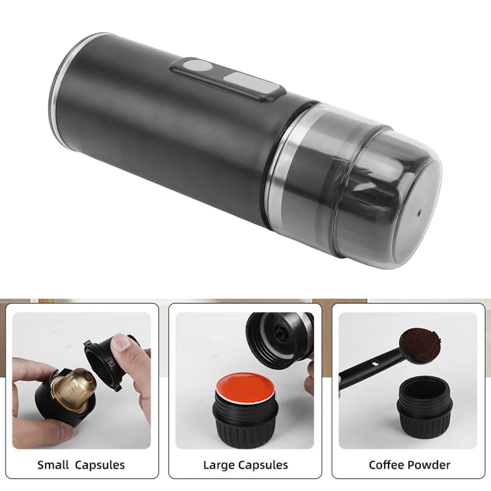 Portable Electric Coffee Maker, Handheld Coffee Maker, Rechargeable Mini Battery Espresso Machine, Coffee Capsules