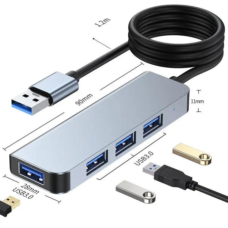 USB 3.0 Hub 4-Port 5Gbps High Speed USB A Splitter Adapter 4*USB 3.0 Ports Docking Station for Laptop PC MacBook Desktop