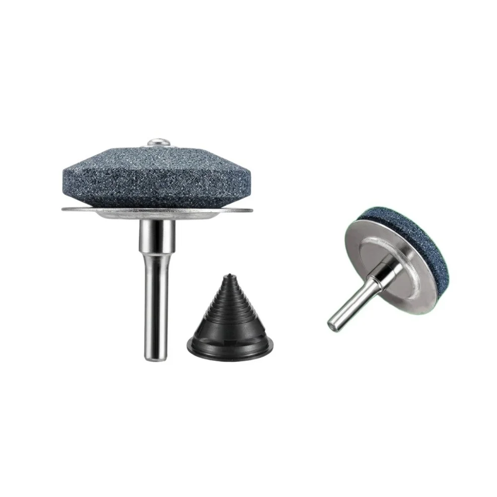 3pc Blade Sharpener Kit For Power Drills, Corundum Grinder Tool For Rotary Blades=, Sickle&Rototiller Maintenance With Balancer
