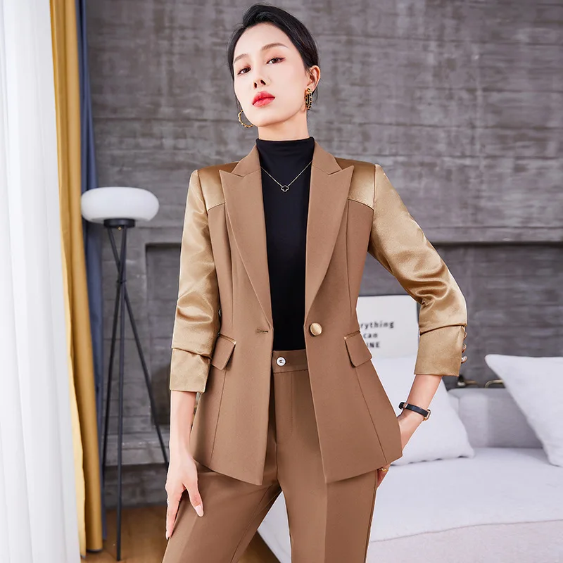 

Fall Outfits Suit Jacket Two Piece Sets for Woman Office Wear Formal Womens Blazer and Pants Suits Set 2 Elegant Pieces Business