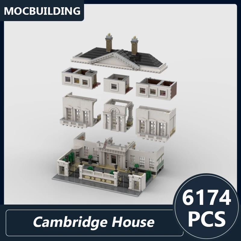 The In & Out Club Cambridge House Model Modular Buildings Model Moc Blocks Diy Assembled Bricks Architecture Toys Gifts 6174PCS