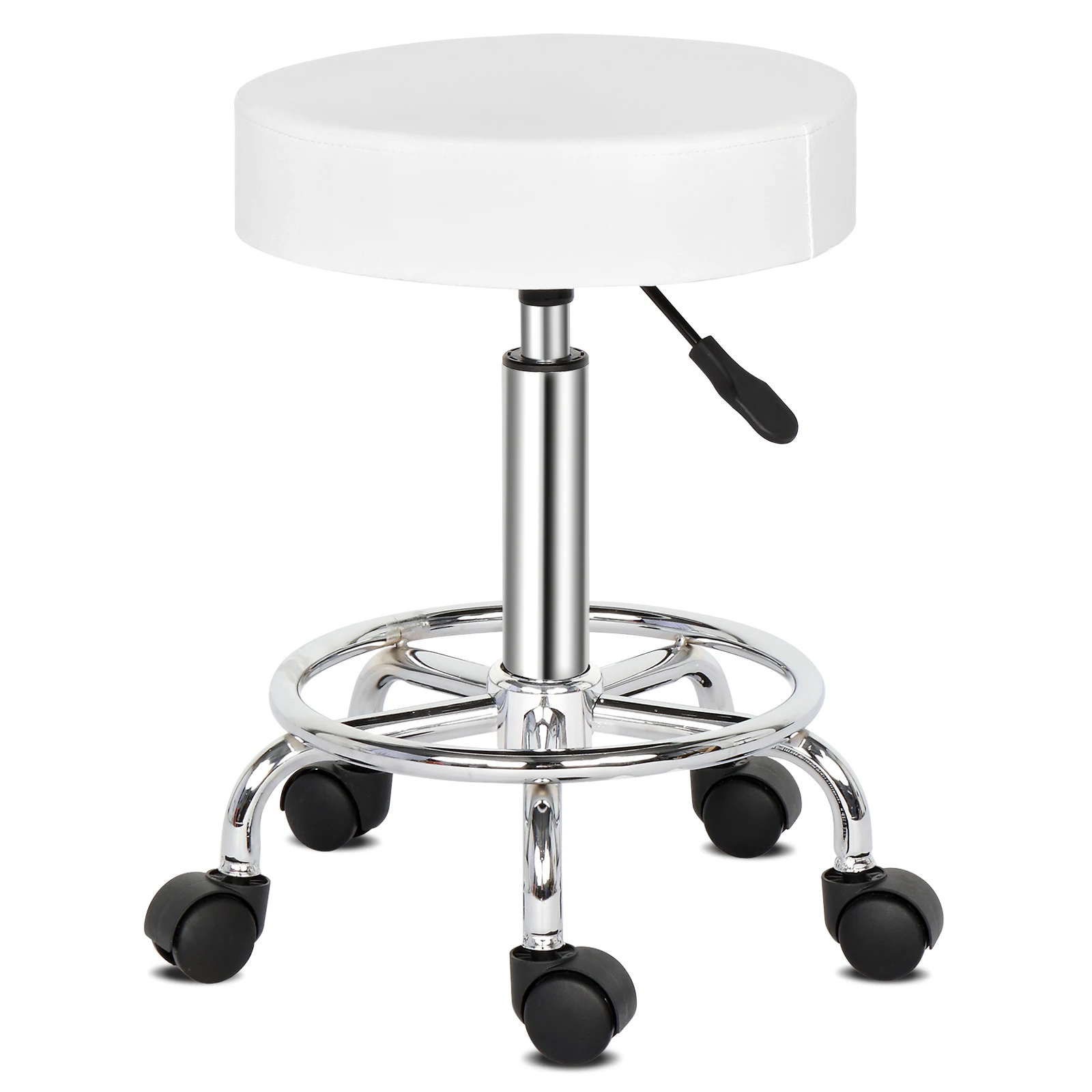 Modern Bar Stool With Wheels PU Leather Height Adjustable Bar Chairs Kitchen Island Counter Breakfast Dining Stools Furniture