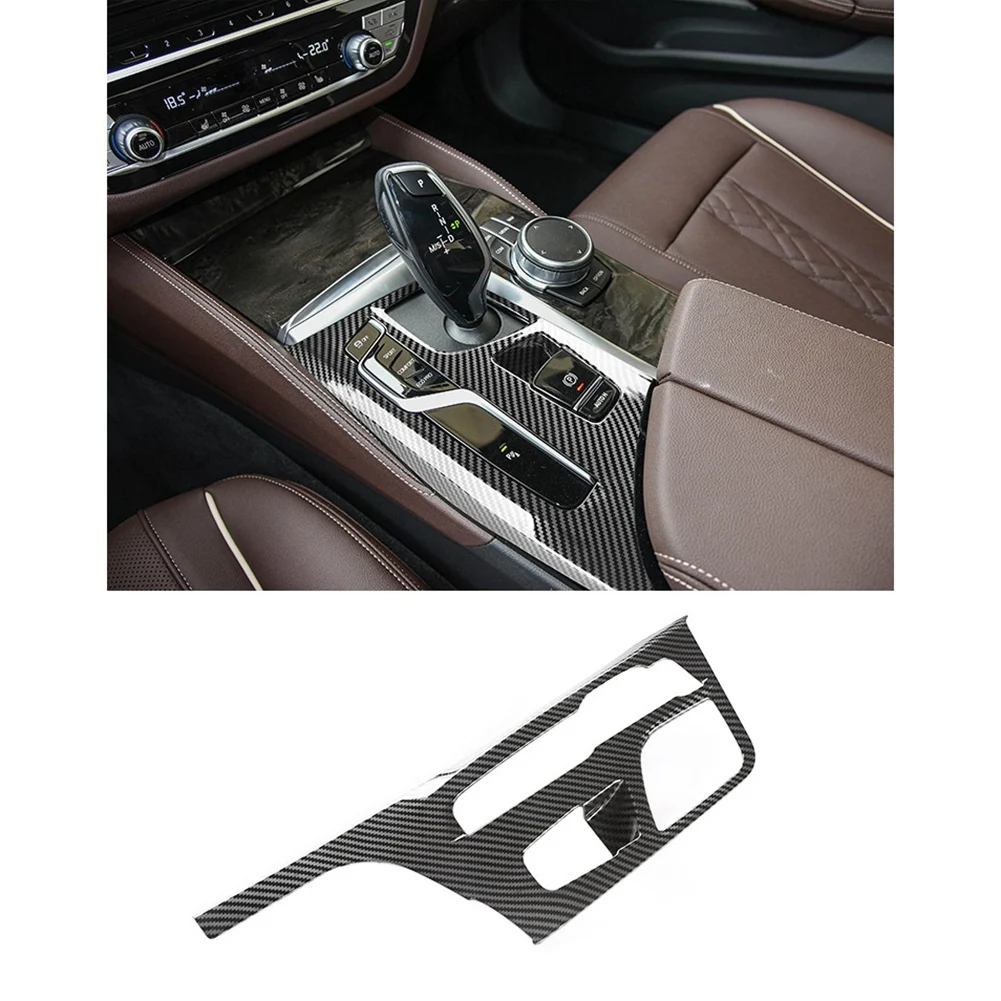 For -BMW 5 Series G30 2018-2022 Carbon Fiber Car Center Console Gear Shift Panel Cover Trim Frame Decor Sticker