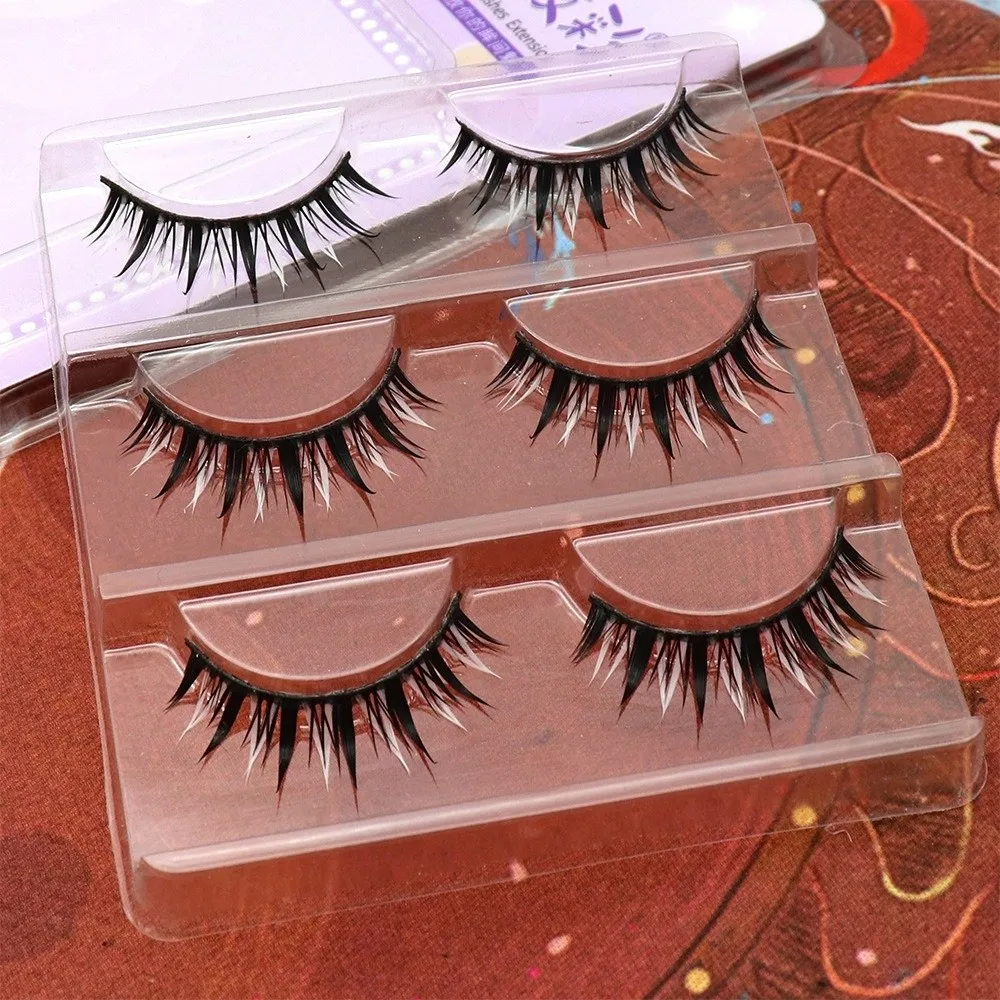 Makeup Tools Cosplay White Feather Lashes DIY Colorable False Eyelashes Extension Lashes stage performance