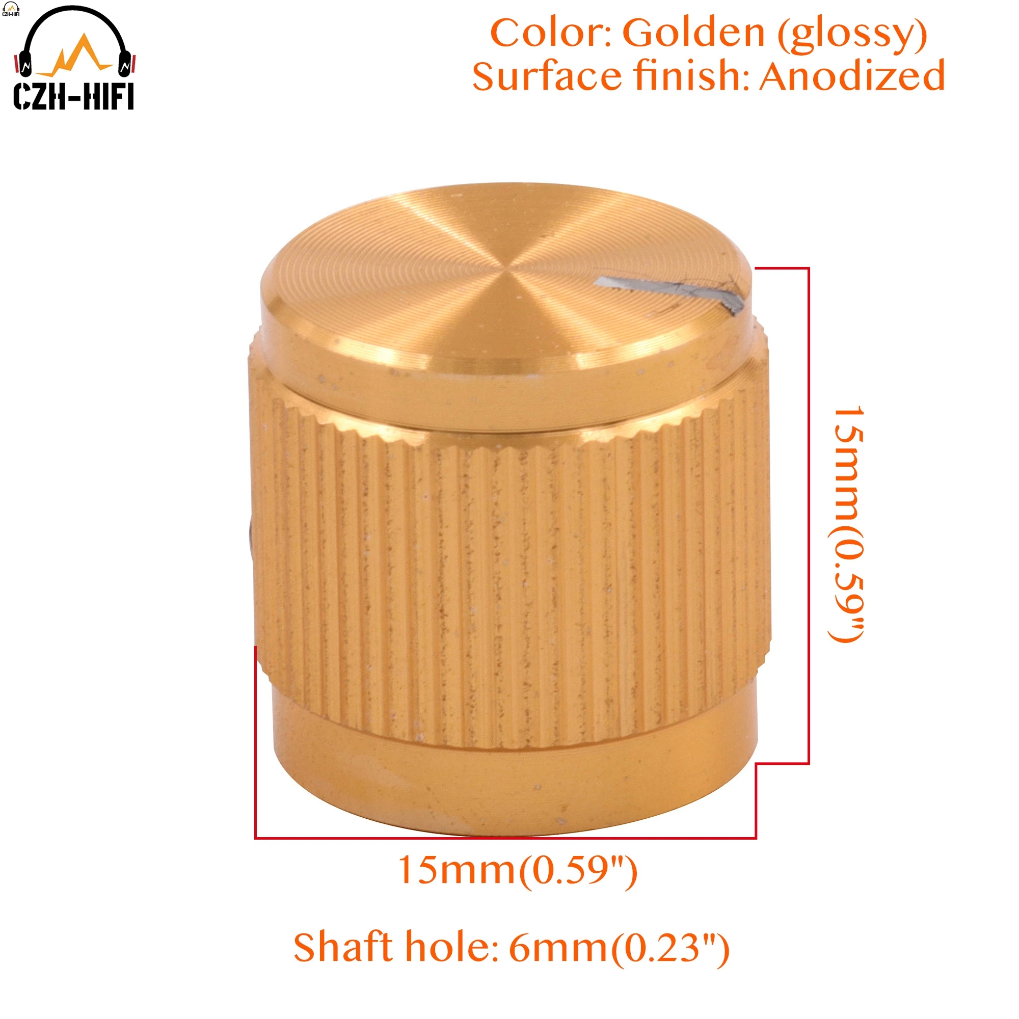1pc 15x15mm Mini Voll Aluminium Knopf für Audio Verstärker Potemtiometer Lautstärke Control Gitarre AMP Effekt Pedal stomp Box DJ Mixer – Detail 10