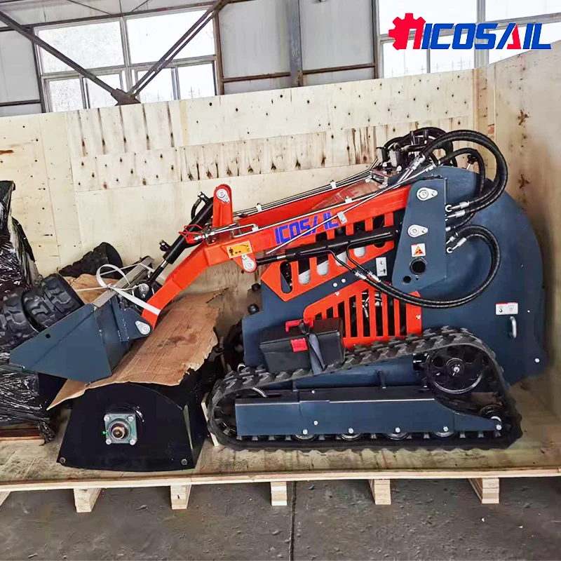 รถตักขนาดเล็ก 240 กก. 300 กก. รถตักตีนตะขาบ รถตักขนาดเล็กแบบสกิดสเตียร์ พร้อมเครื่องเป่าหิมะ