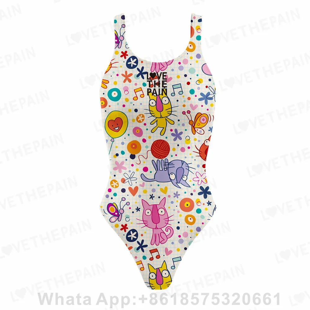 Love The Pain Badmode Dames Print Eendelig Badpak Vrouwen Sport Badpak Strandkleding Bodysuit