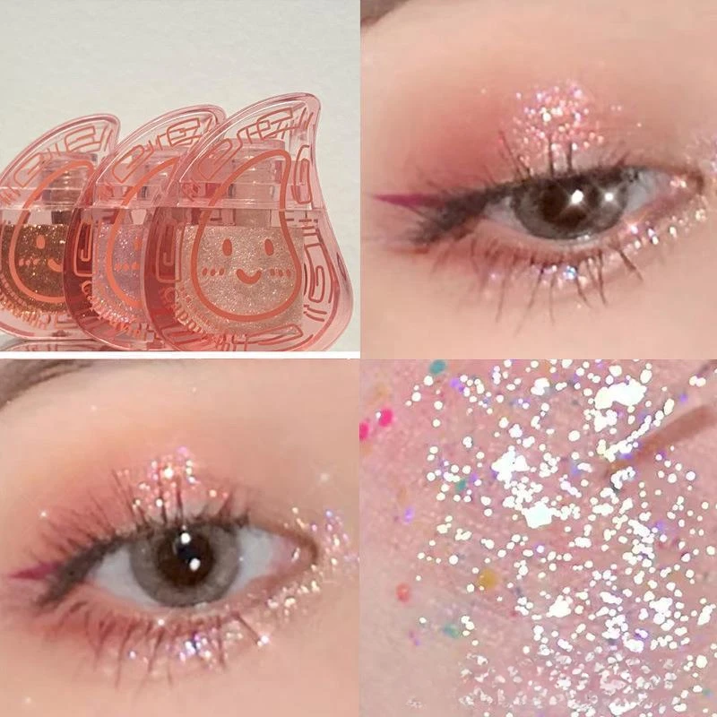 Cute Glitter Liquid Eyeshadow Highlighter, duradouro, maquiagem dos olhos à prova d'água, Pearlescent Shimmer, cosméticos