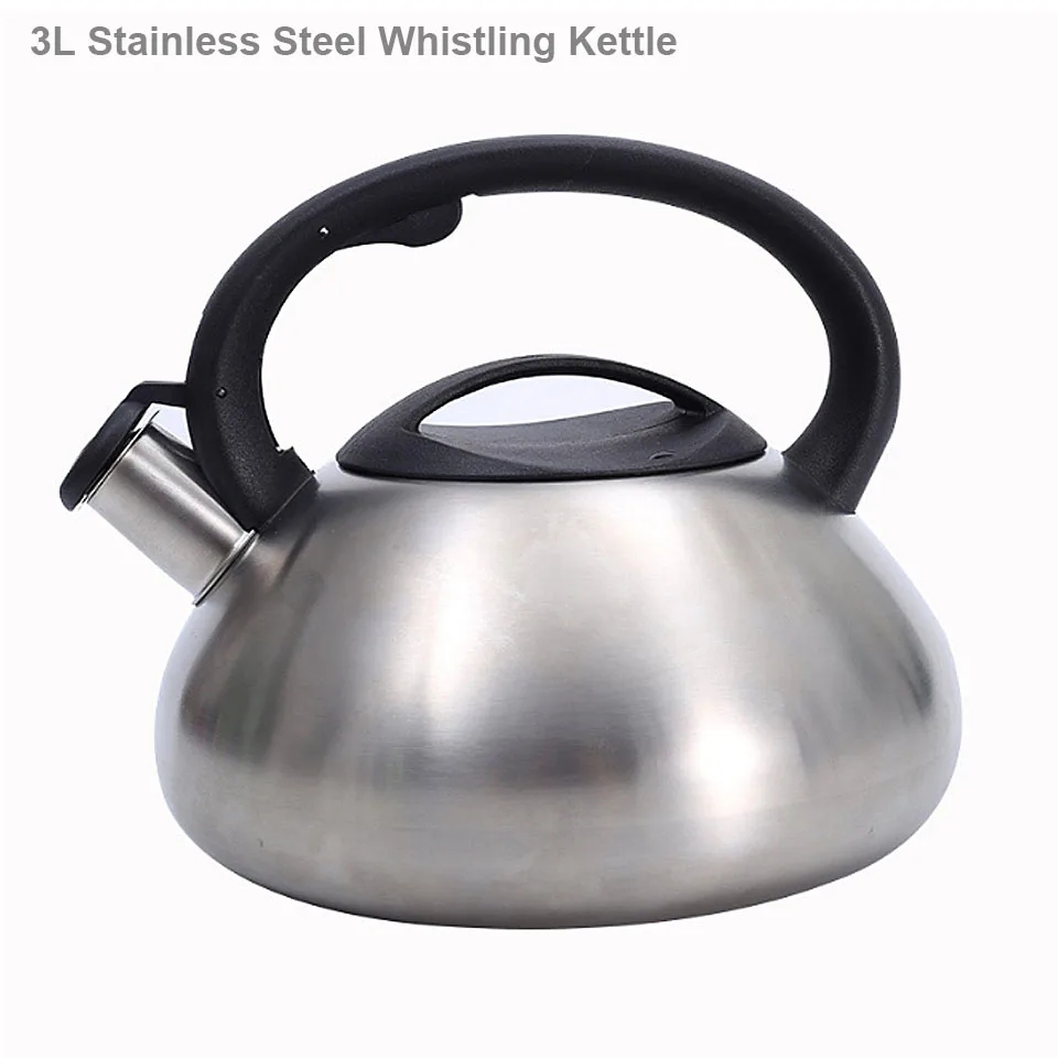 

Whistle For A Kettle Stainless Steel Whistling Kettle Gas Cooker Induction Metal Teapot Camping Boiling Water Cookware 3L