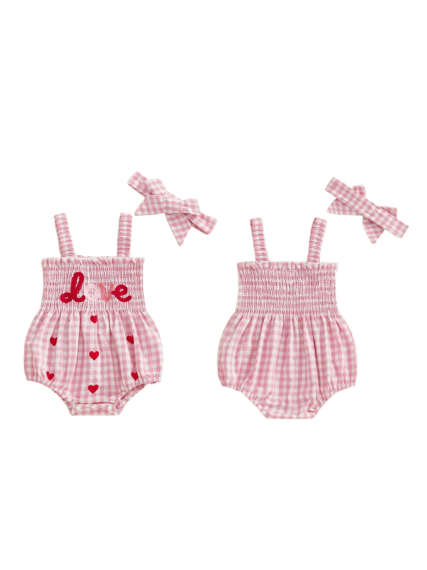 

Valentine s Day Toddler Girls 3 Piece Set Sleeveless Heart Print Top and Ruffle Shorts with Matching Headband and Bow
