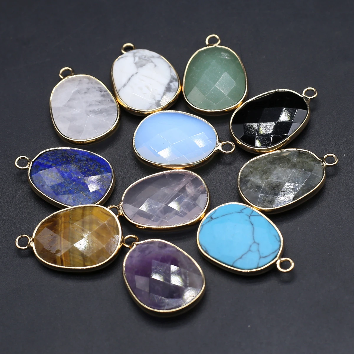 

20PCS Wholesale Natural Stone Random Color Water Droplet Pendant 26x17mm Jewelry Making DIY Necklace Earring Accessories